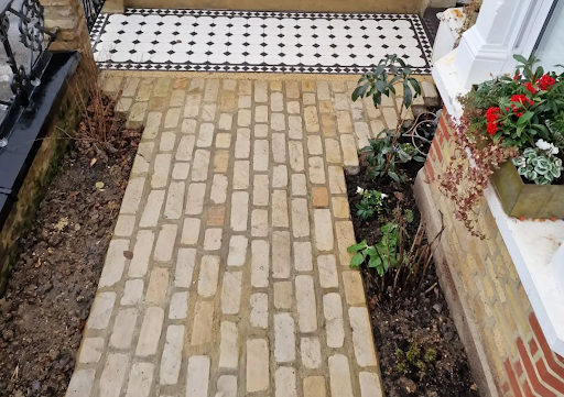 A brickwork footpath completed by Expert Bricklayers in North London.