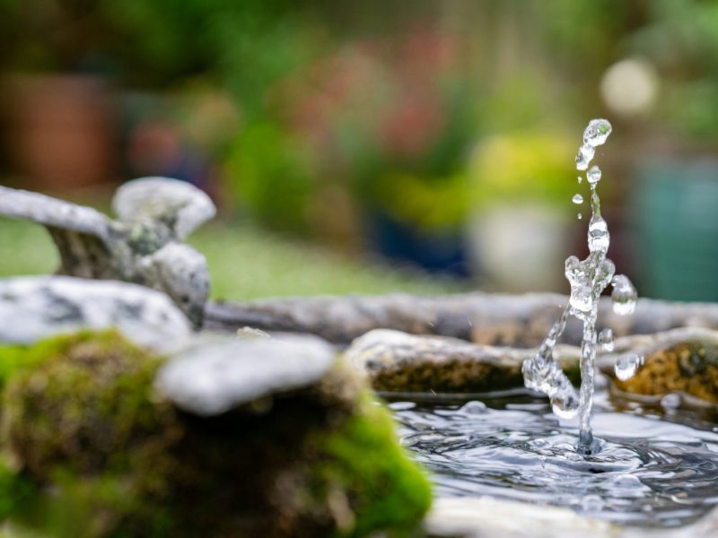 modern-garden-water-feature close up of a water feature in a modern garden